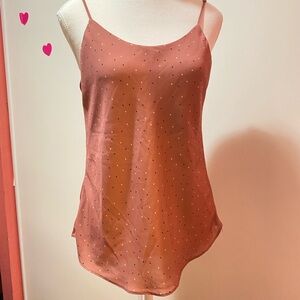 Karma I Pink Polka Dot Adjustable Spaghetti Strap Top